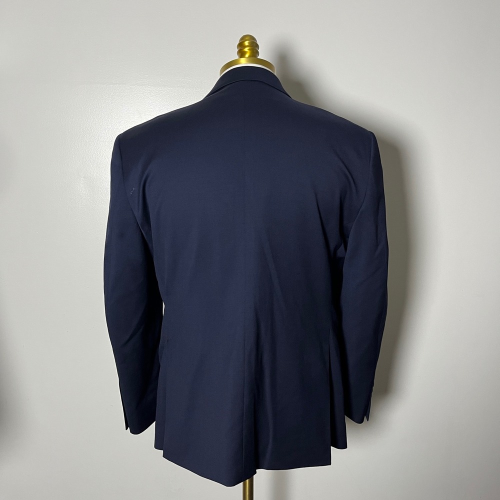 Jos. A. Bank Suit Mens 42S 36W Navy Blue Solid Wool Executive Tailored Fit - Picture 3 of 7